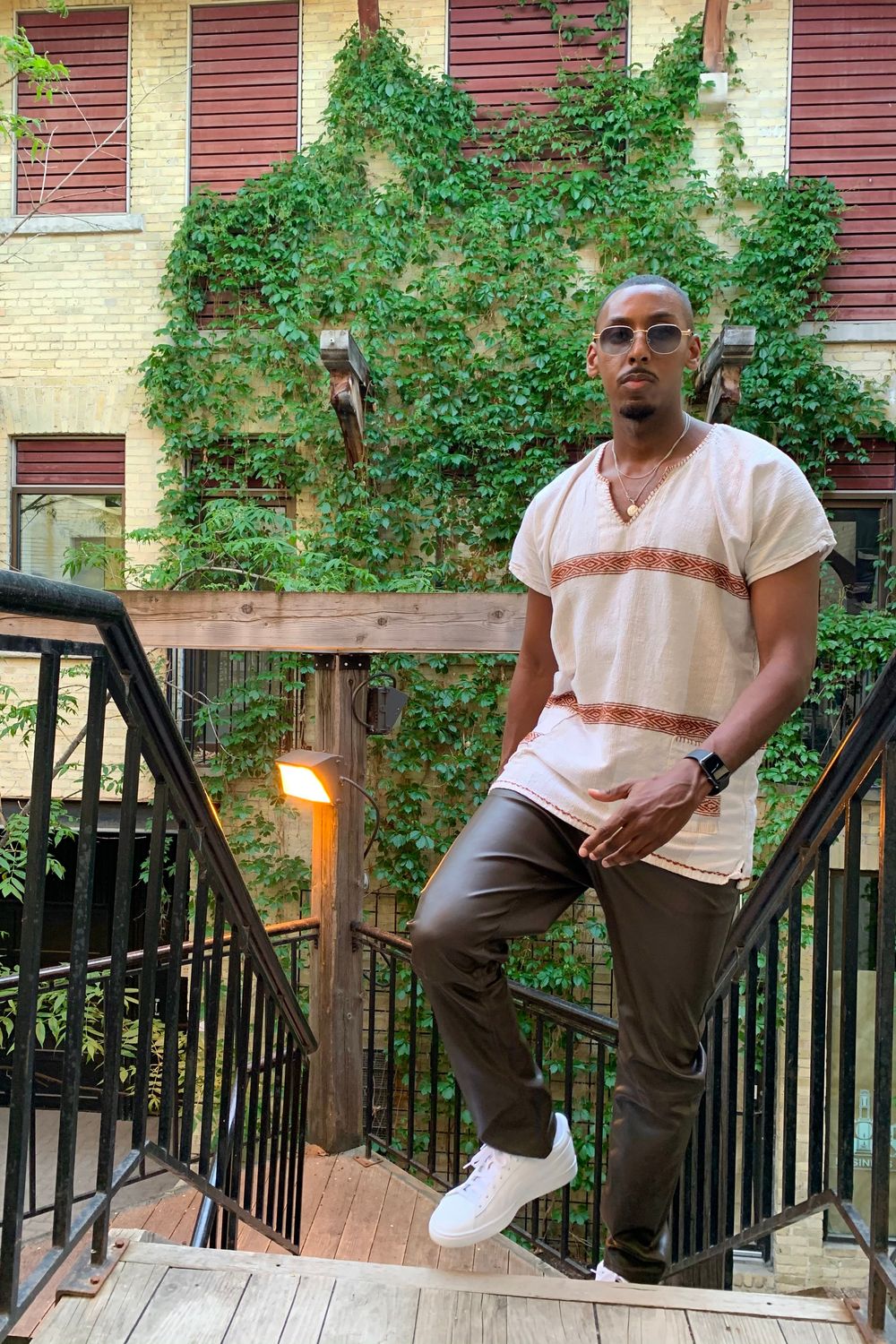 Amir's post featuring H&M, Puma. Feeling puma, calvinklein, africangiant, leatherpants, ethiopia