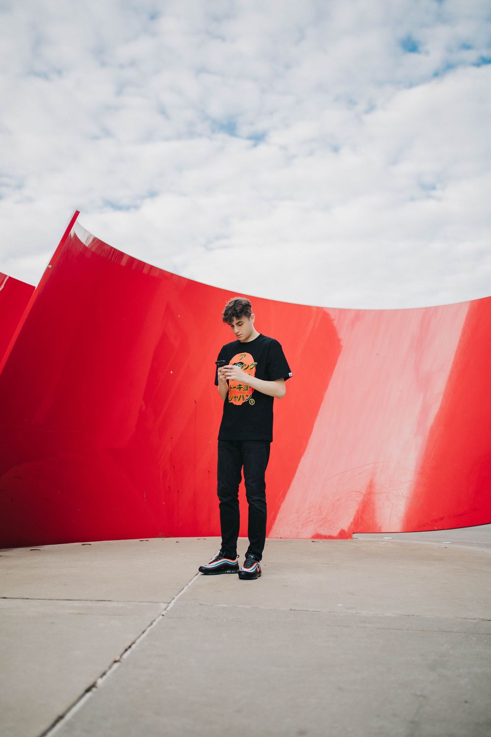joey's post featuring Bape, Nike. Feeling nike, streetwear, canadian, toronto, downtowntoronto, bape, redoutfit, falloutfit