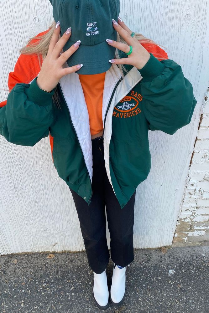 Kyra's fit featuring HG Vintage | vintage, thrift, fashion, oversized, love, streetstyle, musthave, holidaylooks, varsityjacket, pinterestlook