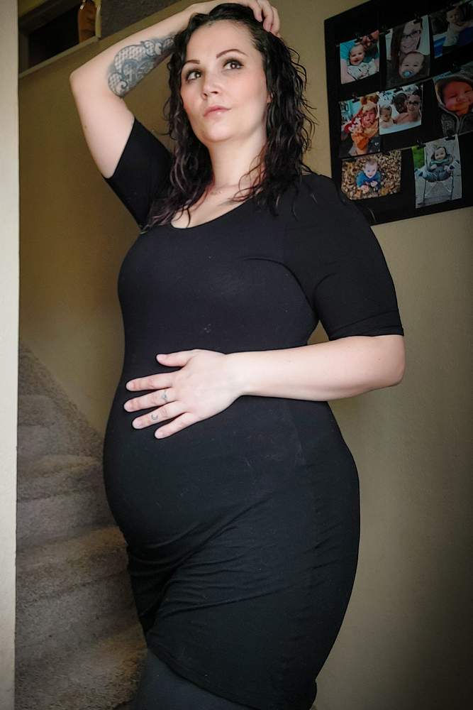 Kianaxo's fit featuring Paisley Sky, Eclipse | dress, black, bodycon, maternity, pregnancy