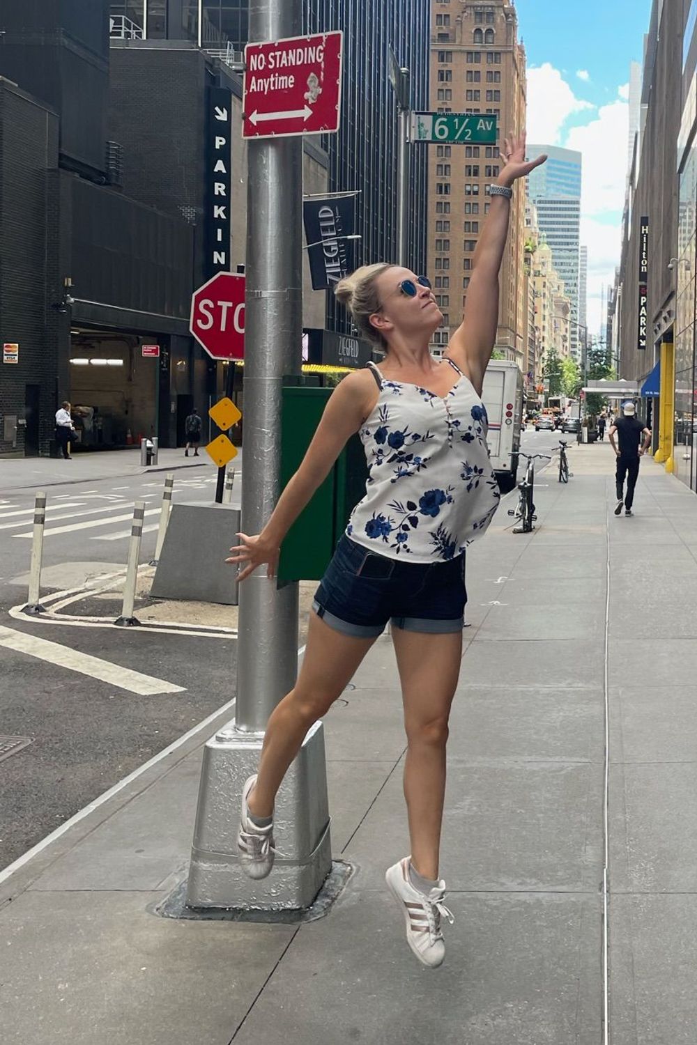Adrenalaine's post featuring Dynamite, Adidas. Feeling shirt, flowers, cute, summer, casual, athletic, shoes
