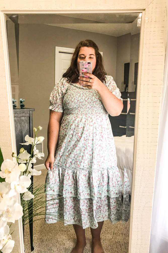 StaceyD's fit featuring LoveShackFancy | 626be370c03cb44b2dc472f1, 608f75cc7242cabb012a30f6