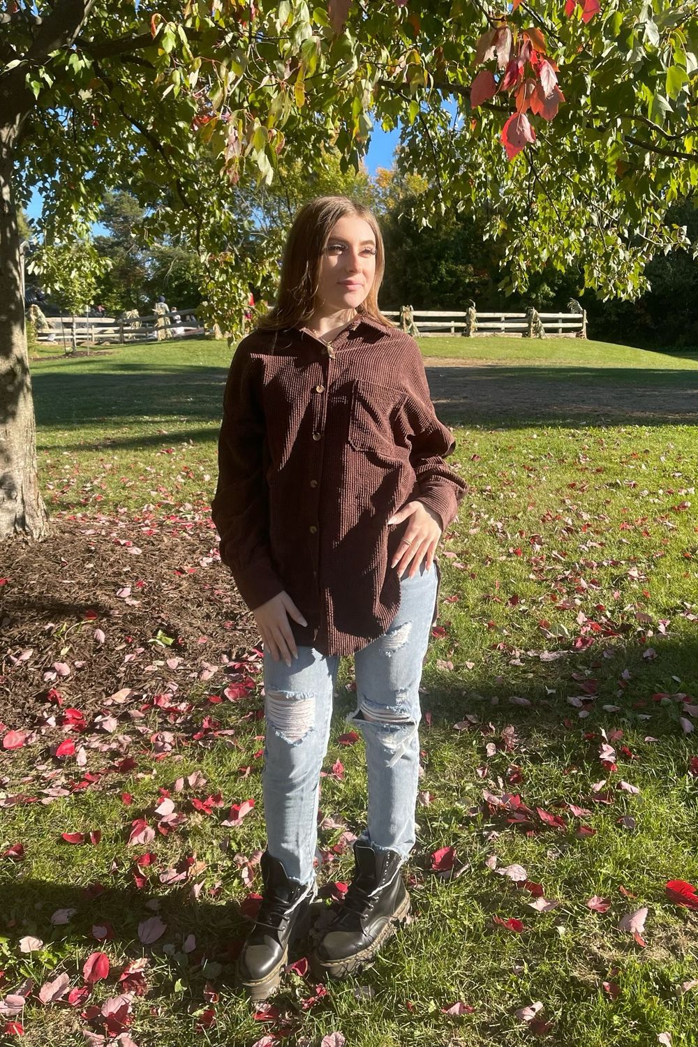 Post featuring Out And About Cord Long Sleeve Shirt Chocolate