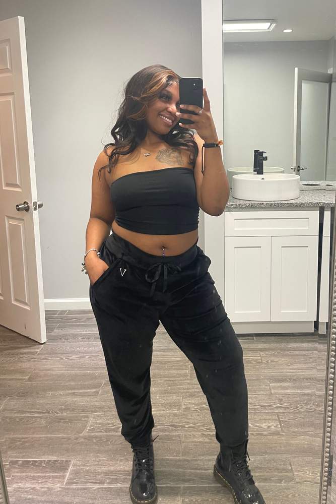 TerriaMarshee's fit featuring TEMU, Victoria's Secret, Dr. Martens