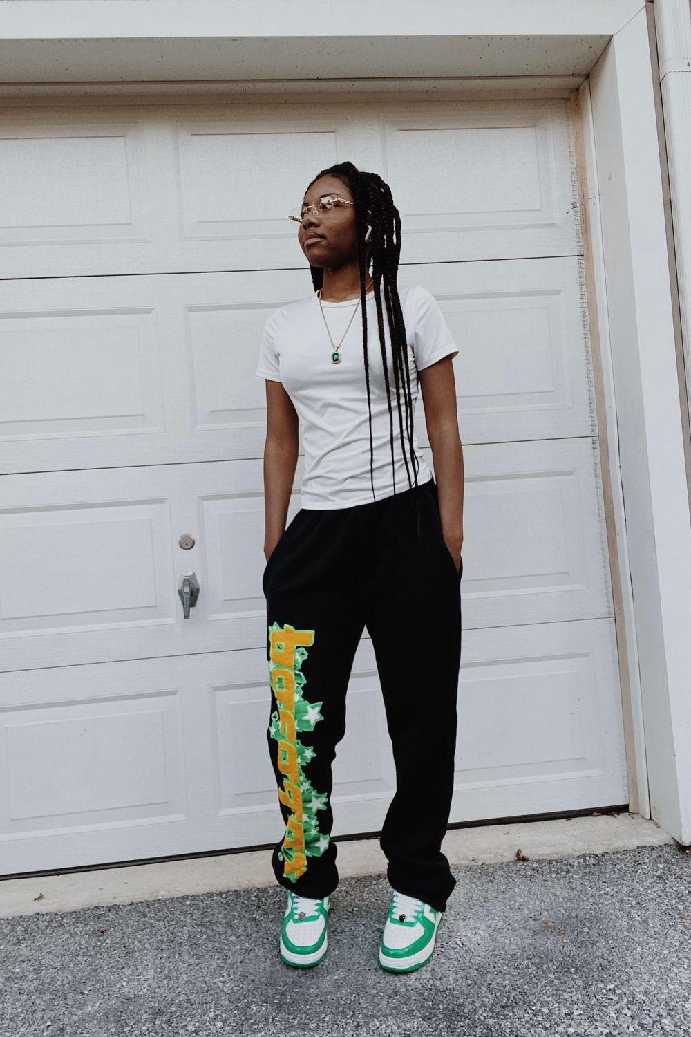 Post featuring “SHOOTING STARS” DIAMOND STONED SWEATPANTS