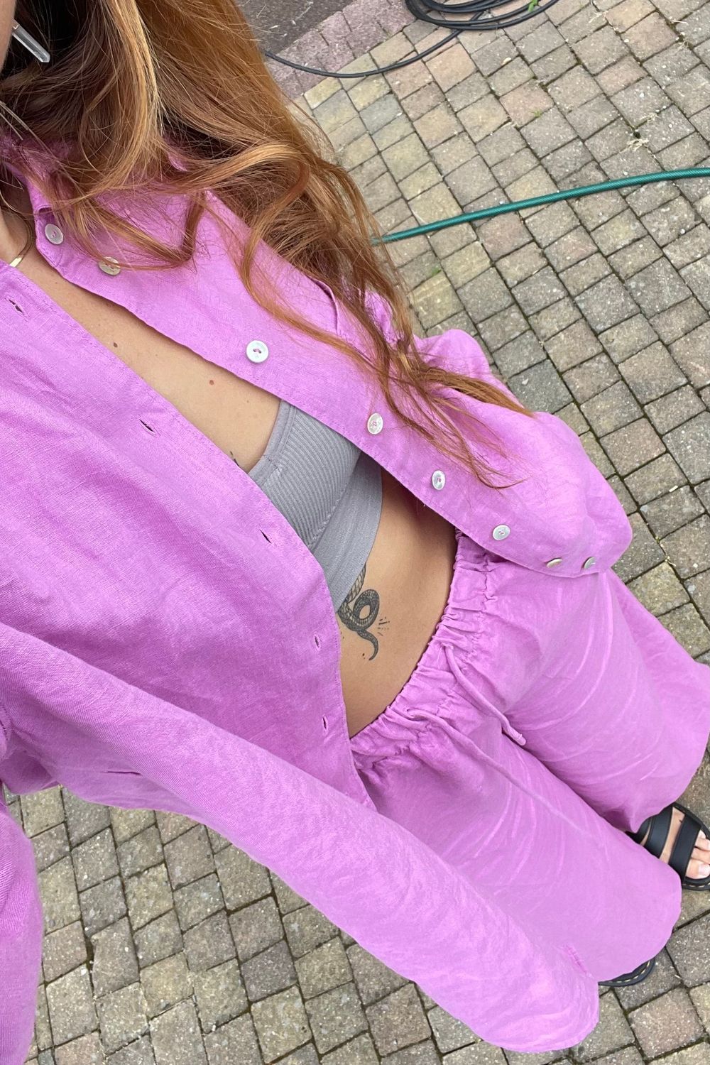 Monova's post featuring Oysho, Dr. Martens. Feeling summer, barbie, casual, linen, sunmerfit, linenlook, allpink, totallook