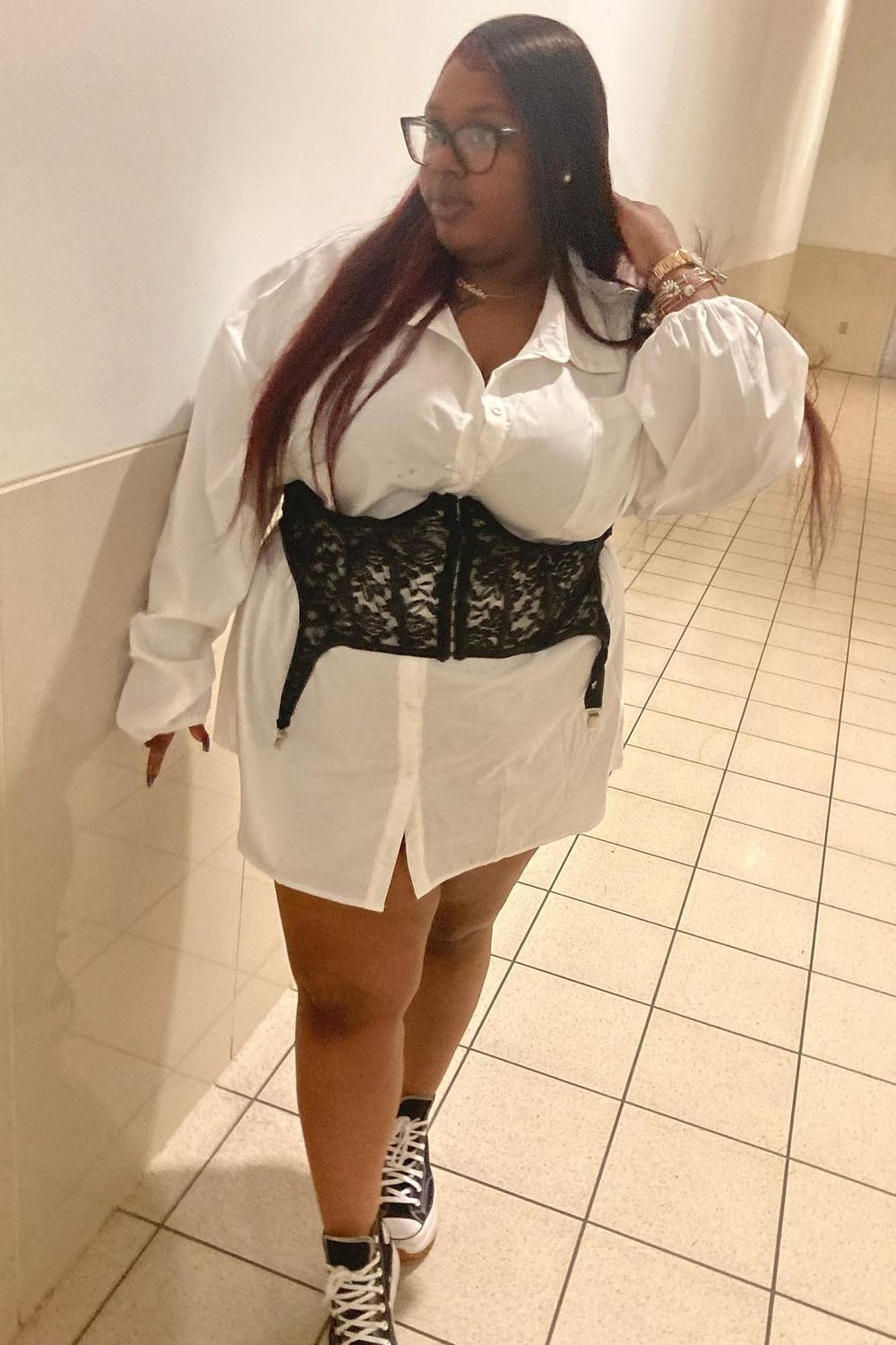Maebandzz's post featuring Pretty Little Thing, Converse, AKIRA. Feeling casual, trendy