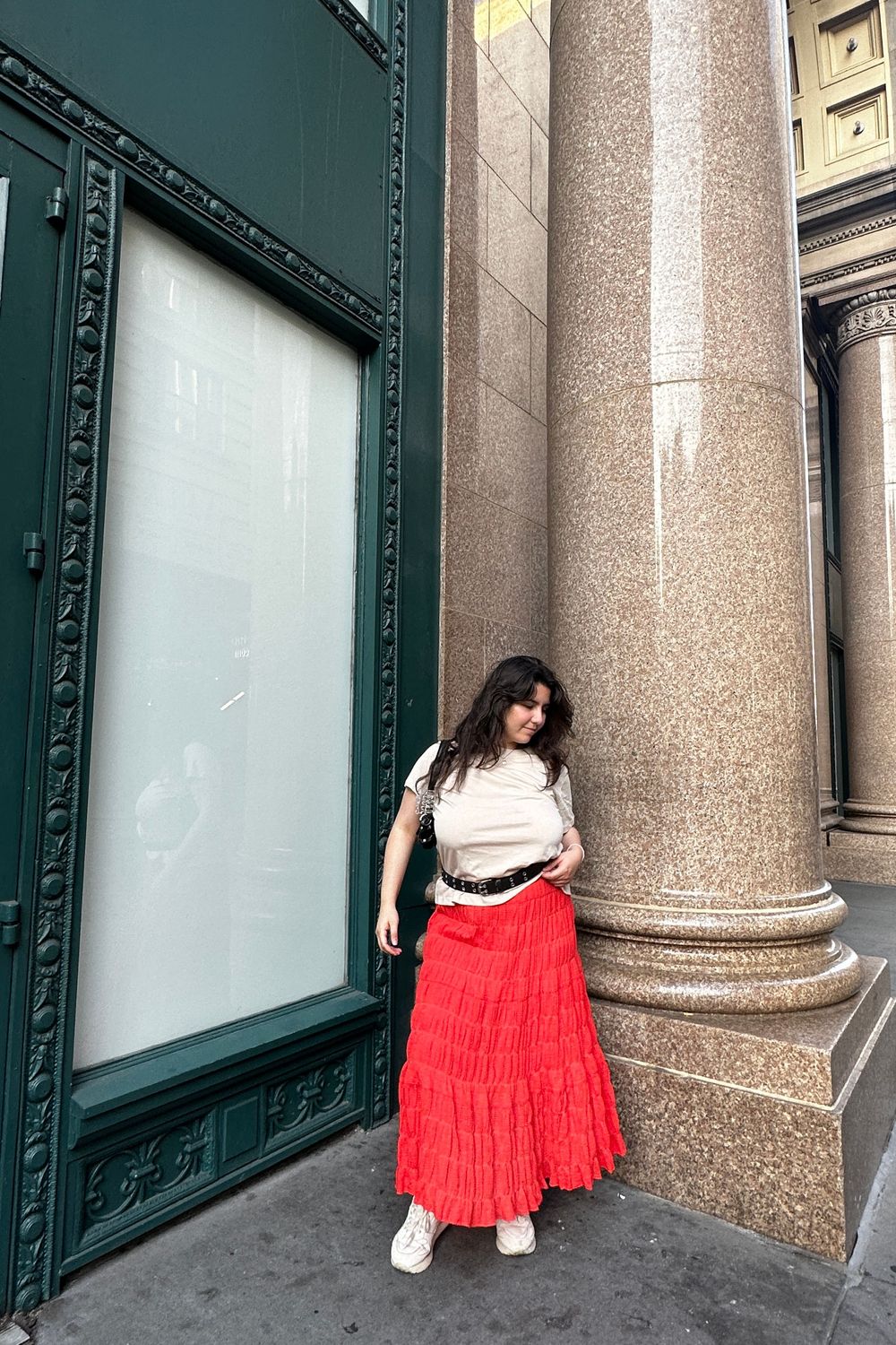 ashleycquiroga's post featuring TJ Maxx, H&M, Zara. Feeling chic, casual, popofcolor, casualchic, summeroutfits, summerwardrobe, nycoutfits