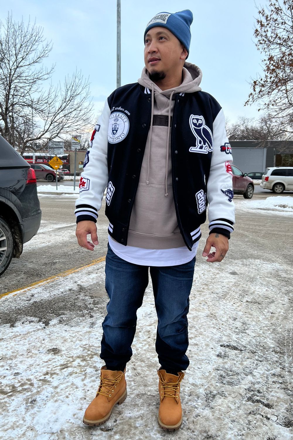 Post featuring OVO® / TORONTO MAPLE LEAFS VARSITY JACKET - BLUE