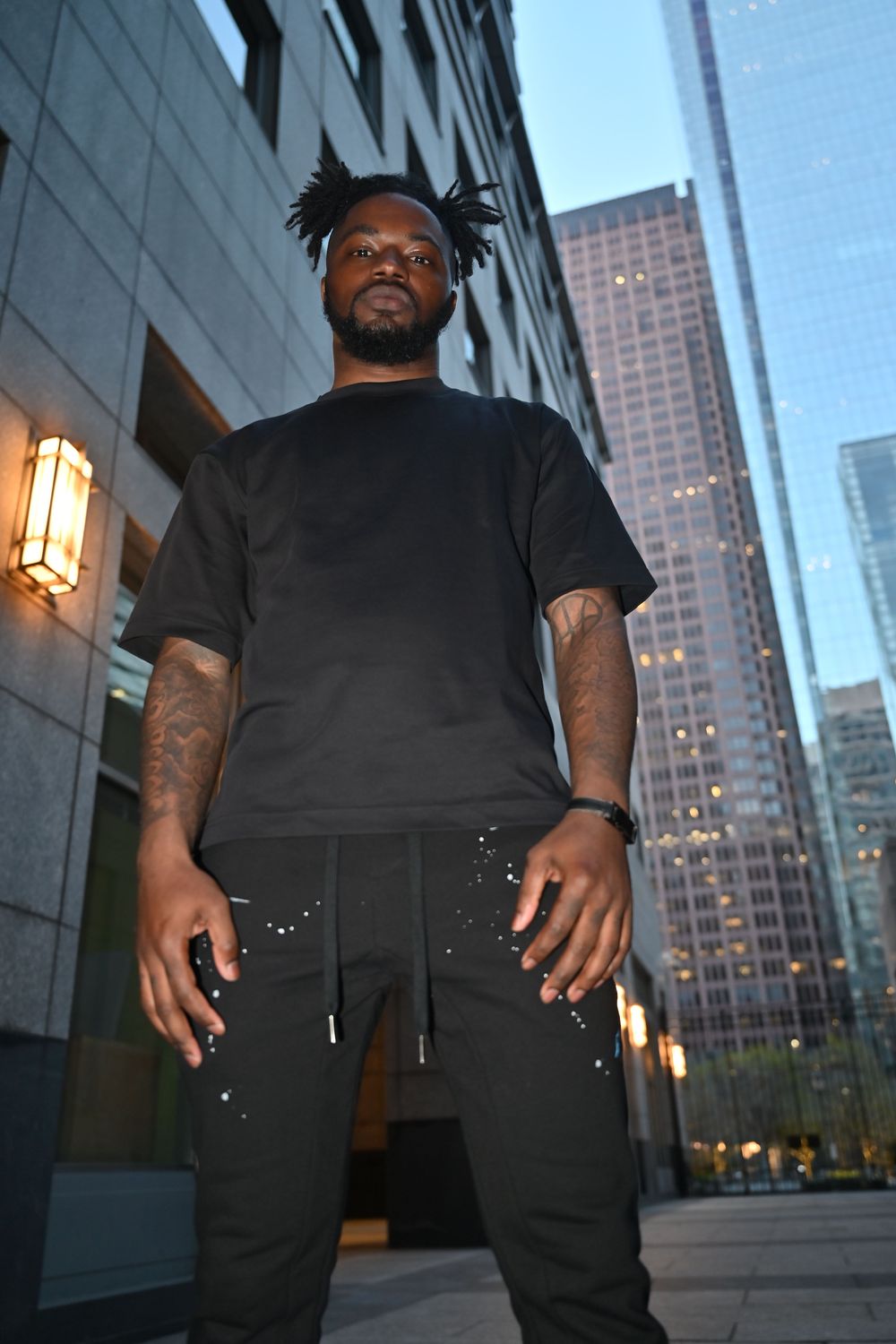 Post featuring Contrast Bootcut Sweatpants - Black