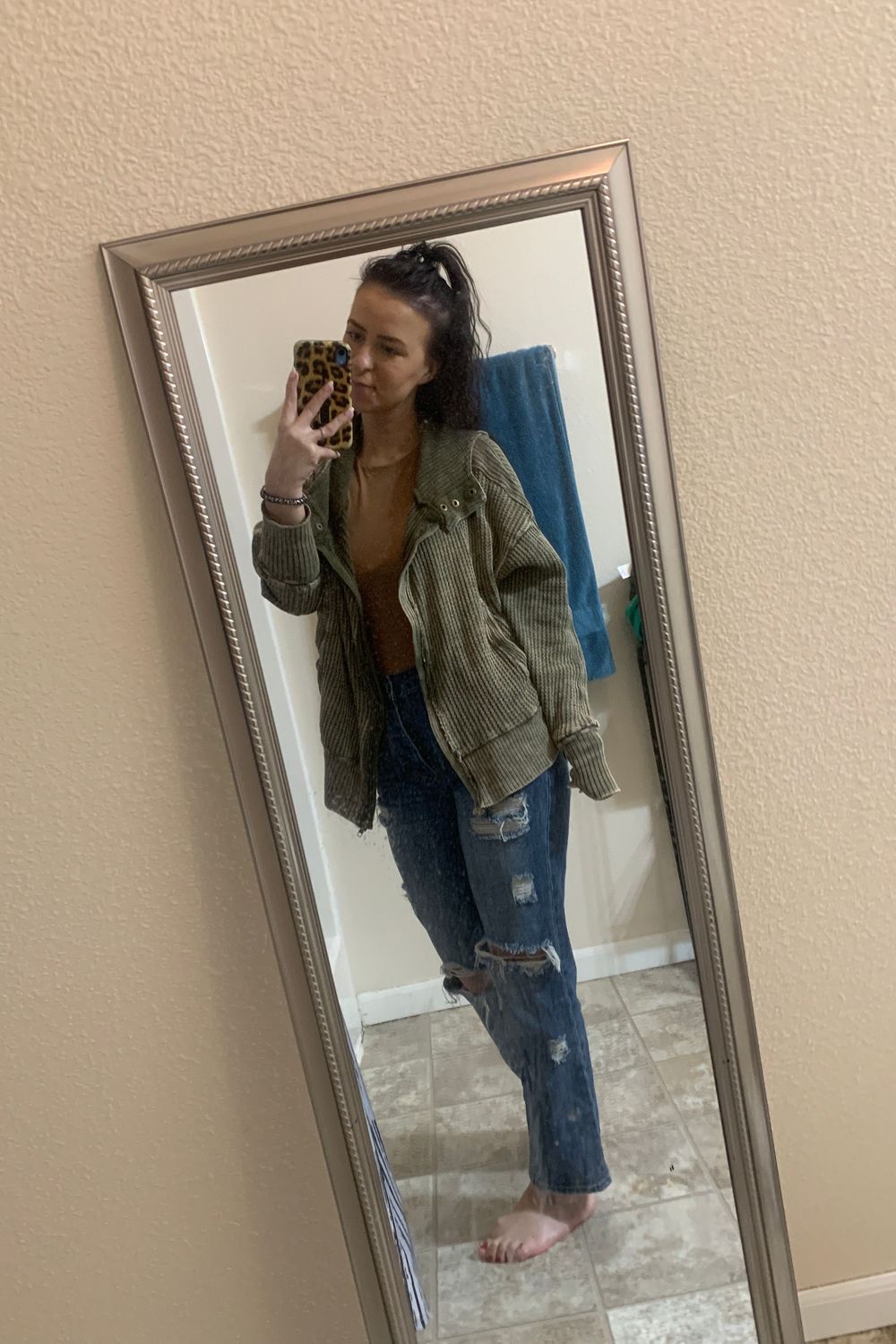 Post featuring Adwin Acid Wash Button Down Waffle Knit Shacket - FINAL SALE