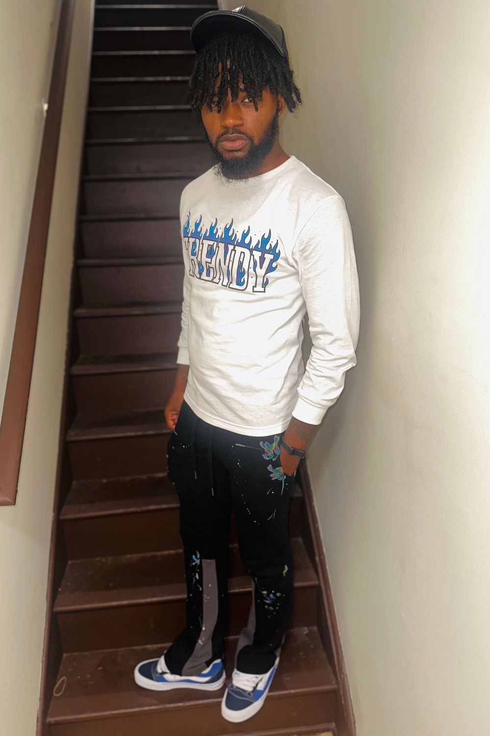 Post featuring Contrast Bootcut Sweatpants - Black