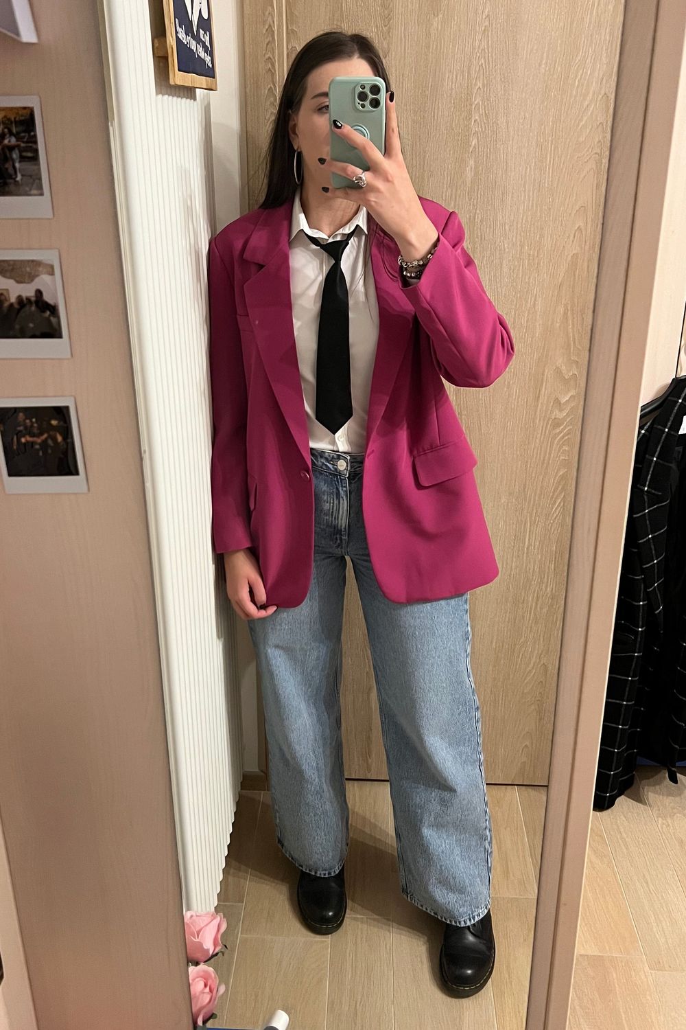 debscaccia's post featuring Dr. Martens, ASOS, Atelier Boldetti, SHEIN, Zalando. Feeling casual, businesscasual, meninblack, womeninpink