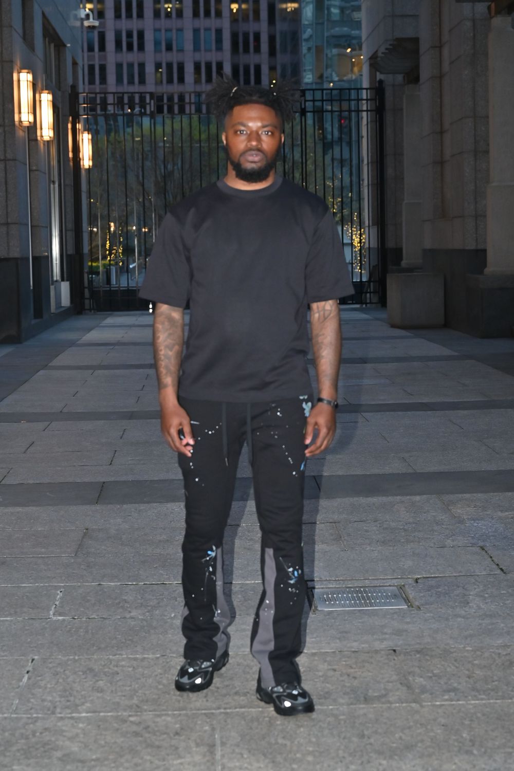 Post featuring Contrast Bootcut Sweatpants - Black