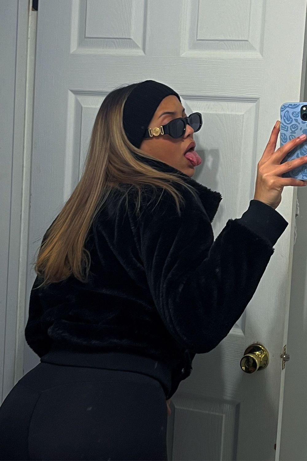 Destinymxo's post featuring Regina jewelry, UGG, Versace, Sunzel, None, Fashion Nova. Feeling winter, monochrome, athleisure, allblack, chic, fallfashion
