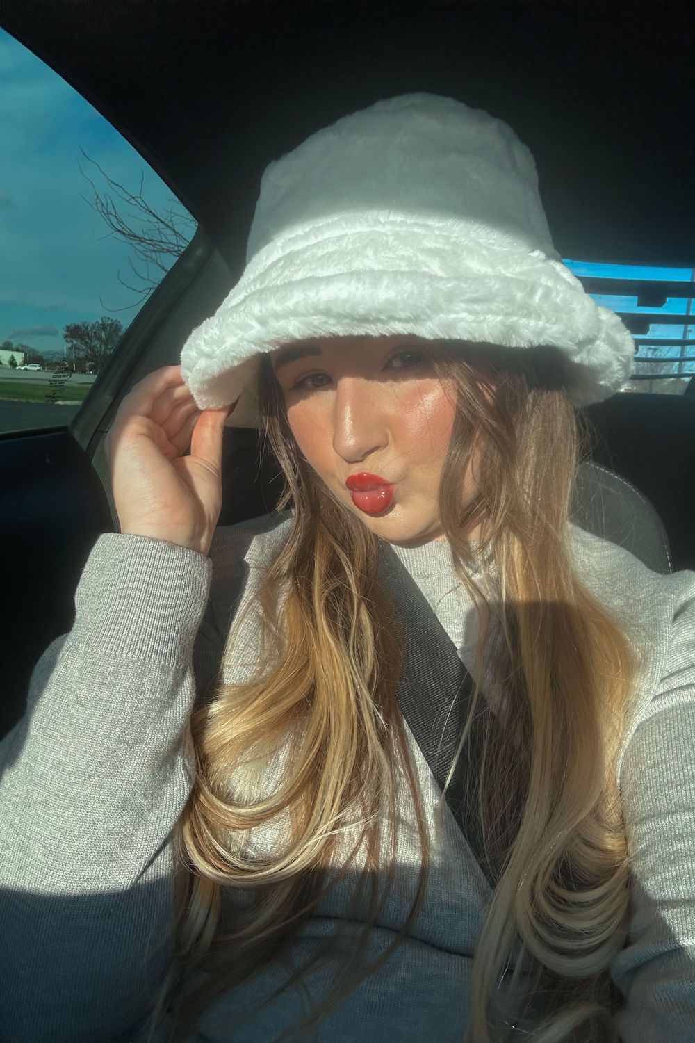 sarahirsak's post featuring Amazon Basics. Feeling girly, winter, accesory, hat, fuzzy, casual, cute, buckethat, trendy