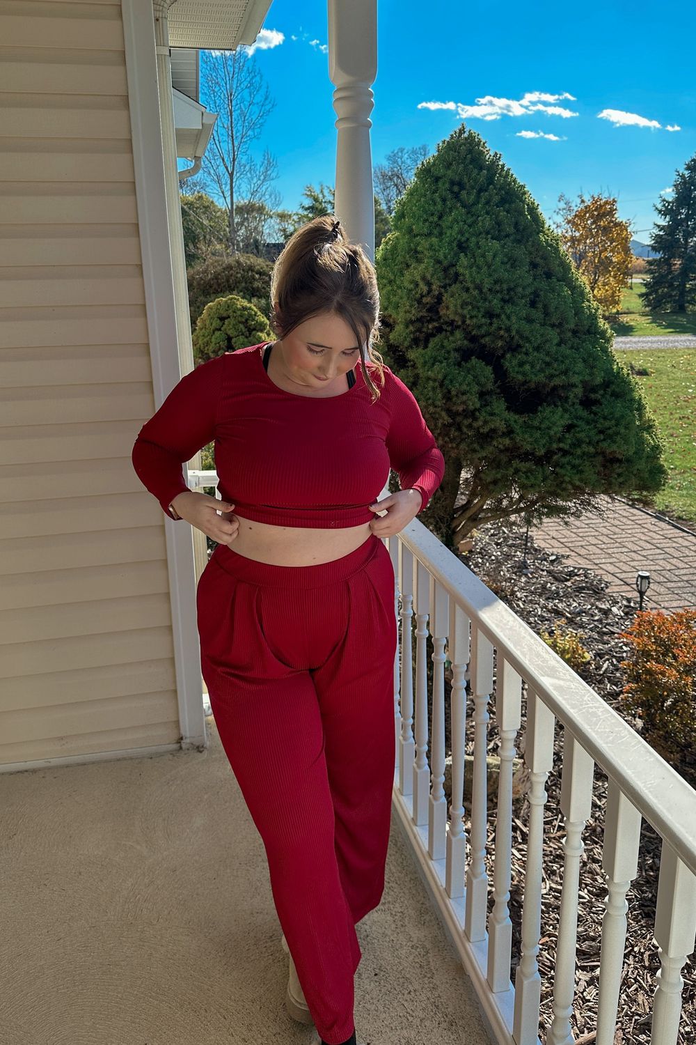 sarahirsak's post featuring Amazon Basics. Feeling casual, businesscasual, chic, outfitinspo, twopieceset, ribbedset, holidayoutfit, outfitidea