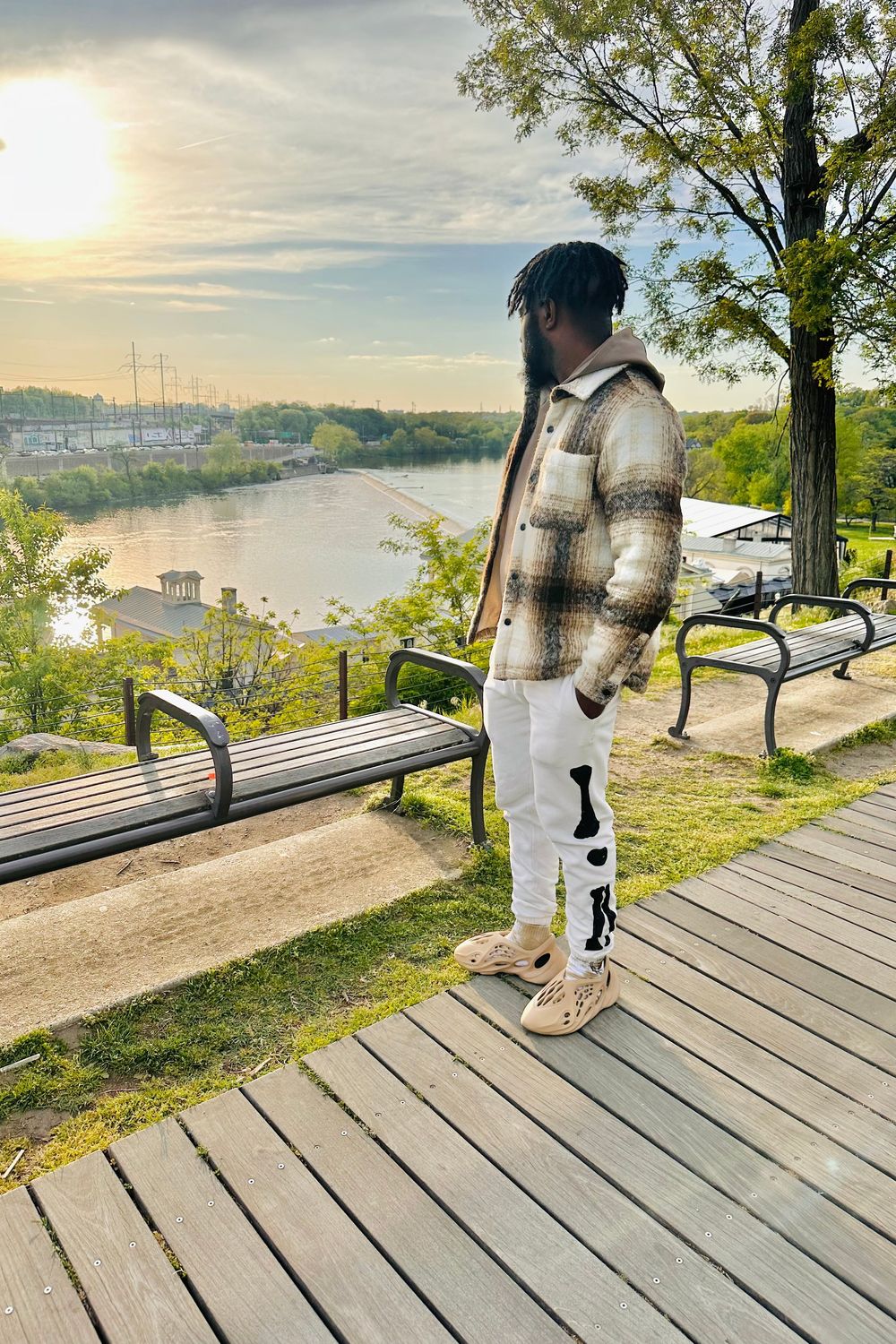 Post featuring Contrast Bootcut Sweatpants - Black