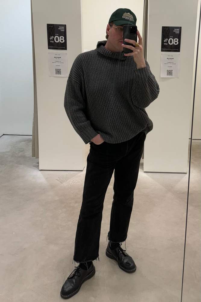 JaredA's fit featuring OAK AND FORT, Dr. Martens | [object Object]