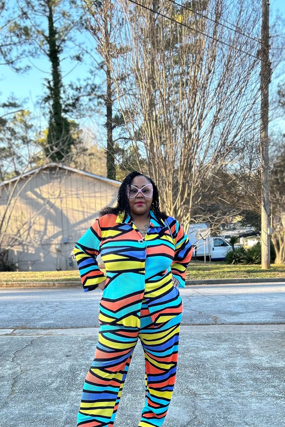 Post featuring Plus Size Plisse Printed Button Front Shirt