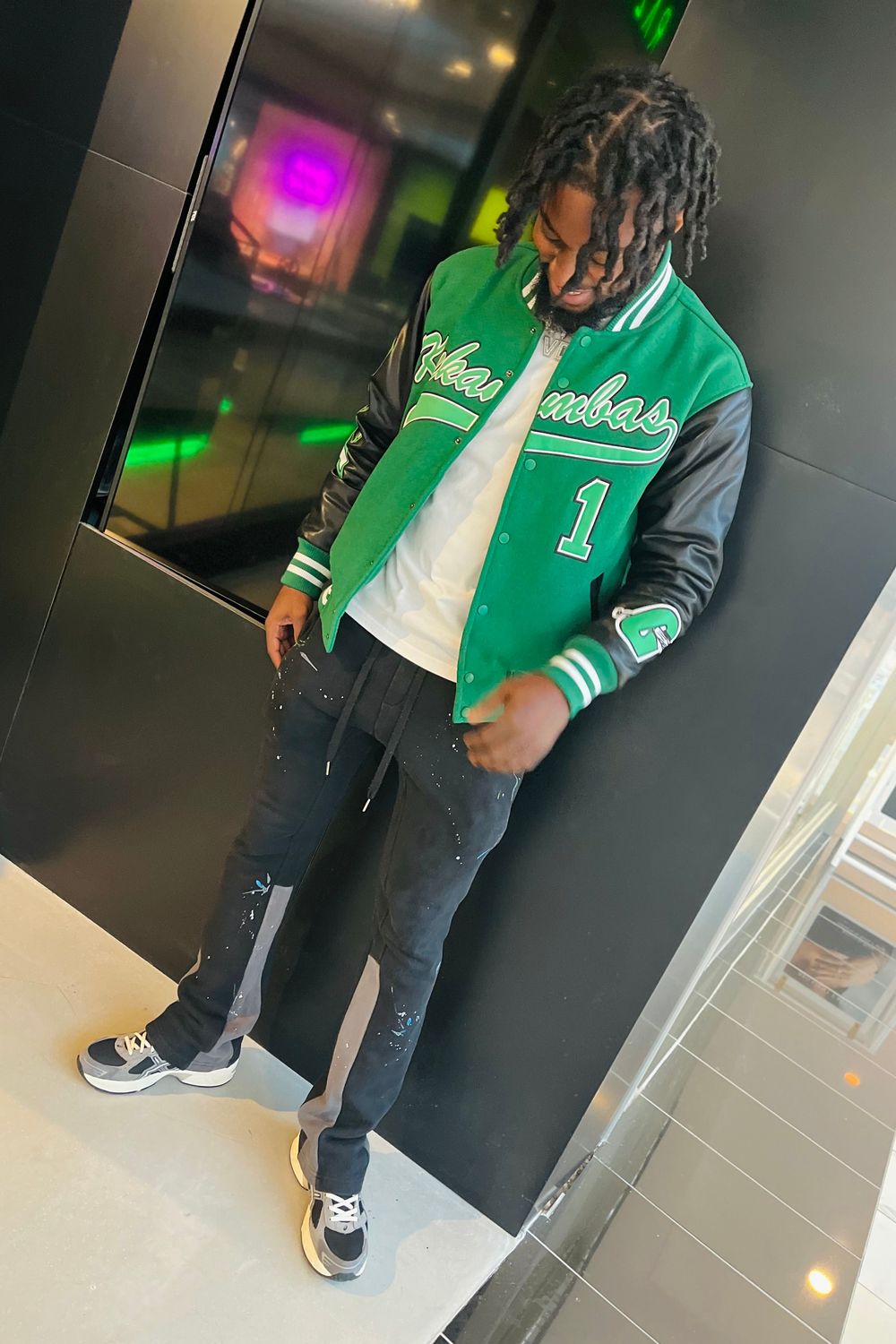 Post featuring Contrast Bootcut Sweatpants - Black