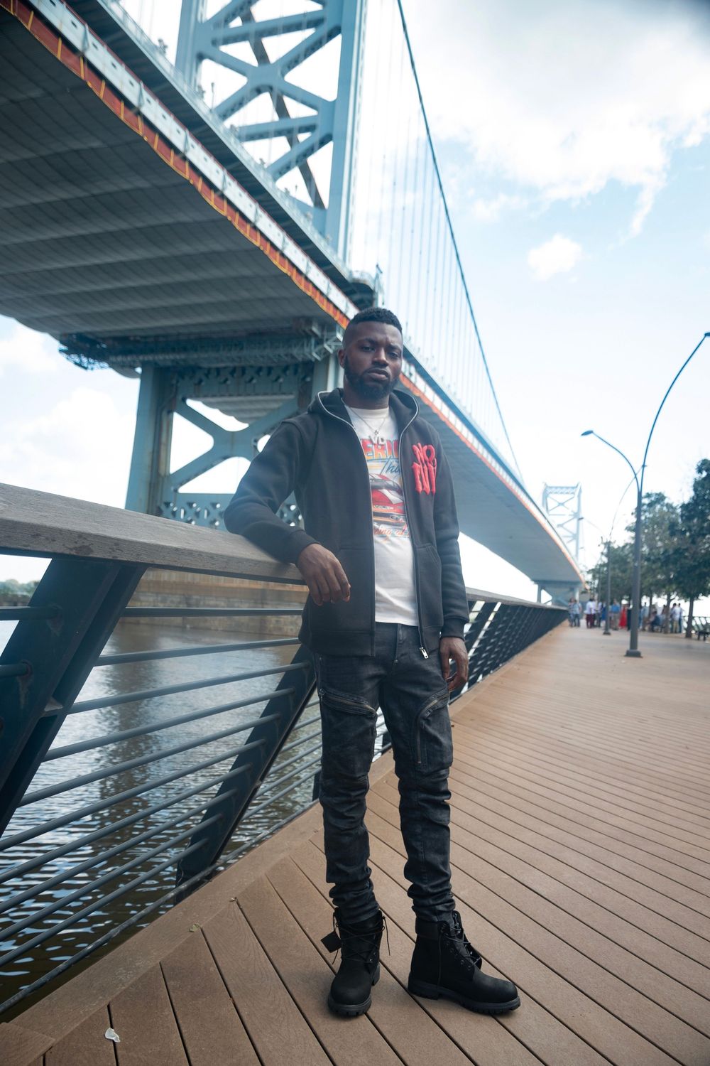 Post featuring Contrast Bootcut Sweatpants - Black