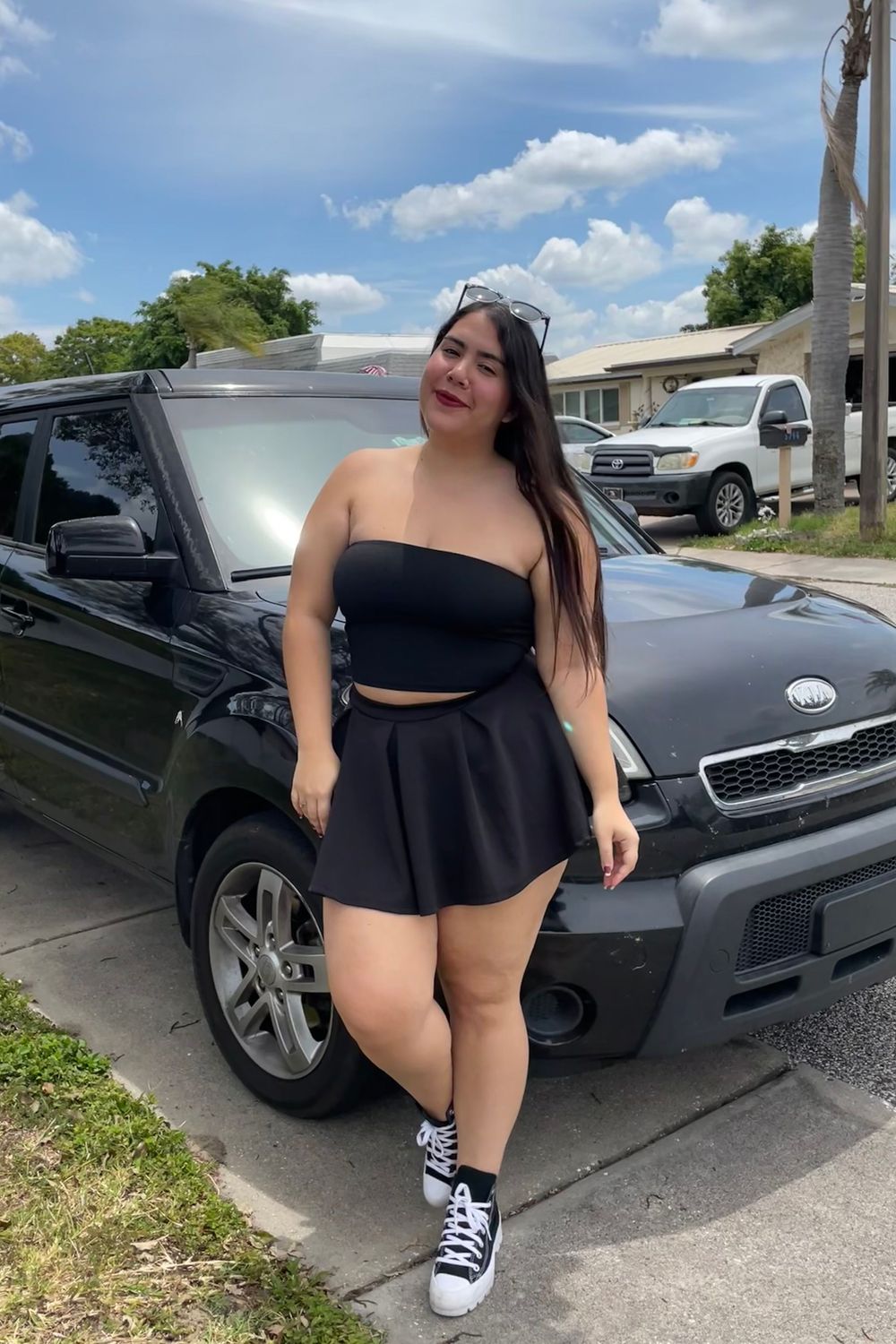 Post featuring SKIMS Mini Skort | Black | XL | Smooth Layers