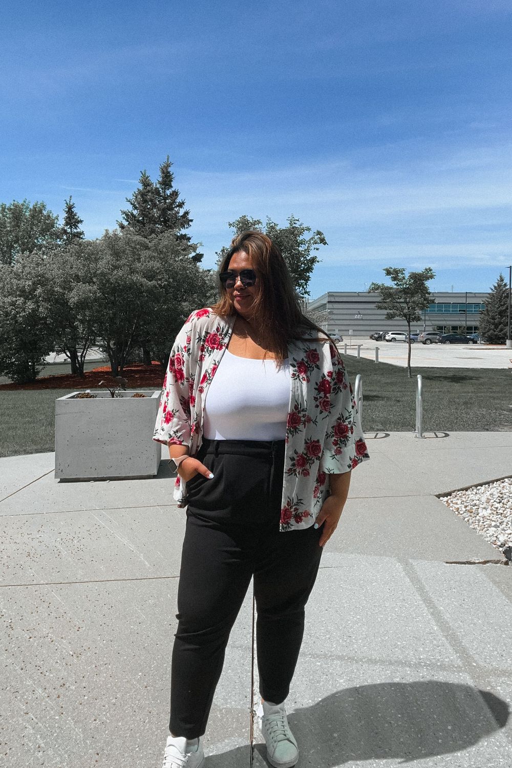 sydneycatherine's post featuring H&M, Reitmans, Adidas, Ray-Ban. Feeling summer, cute, businesscasual, casual, chic, ootd