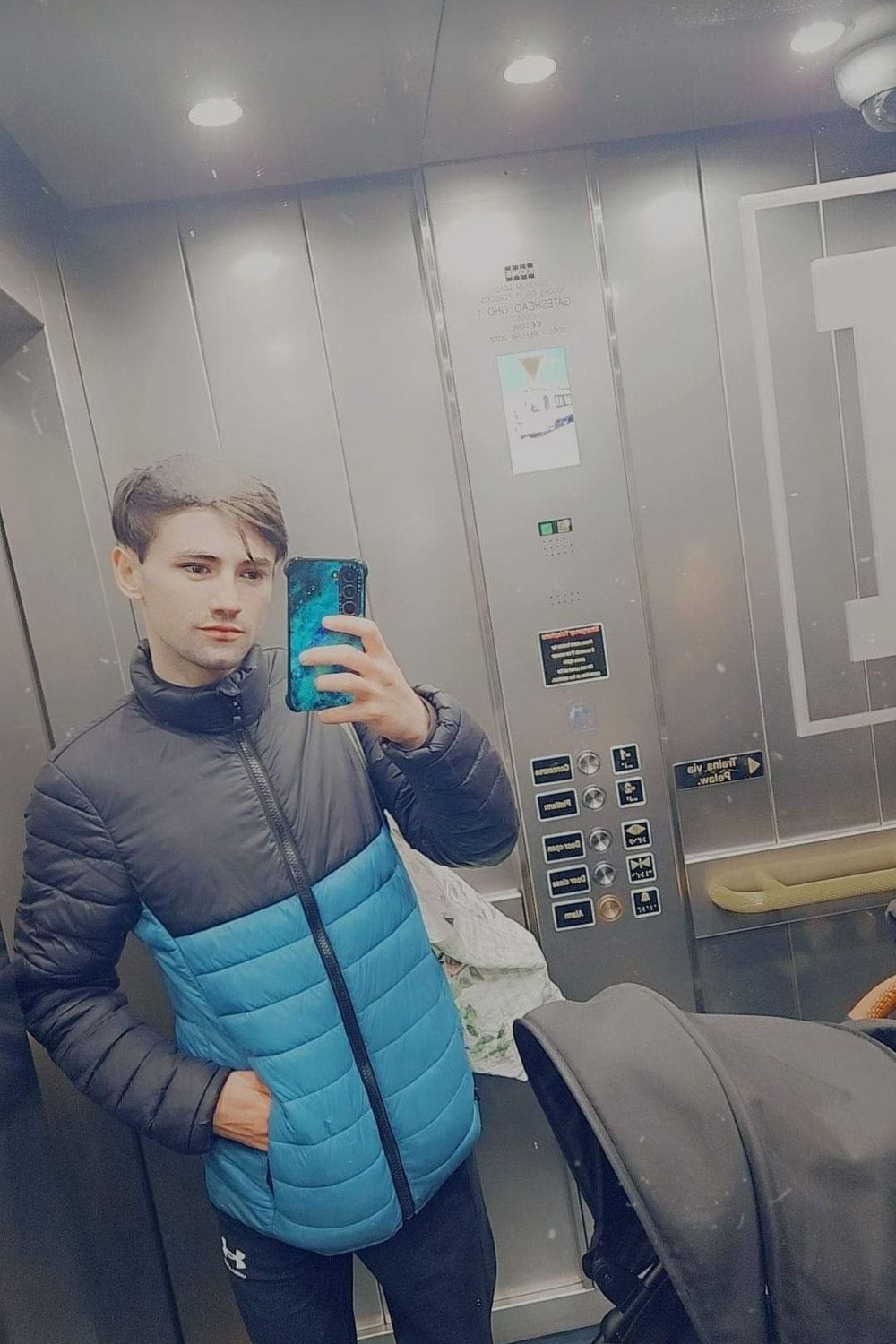 Post featuring Blue Colour Block Lightweight Padded Coat