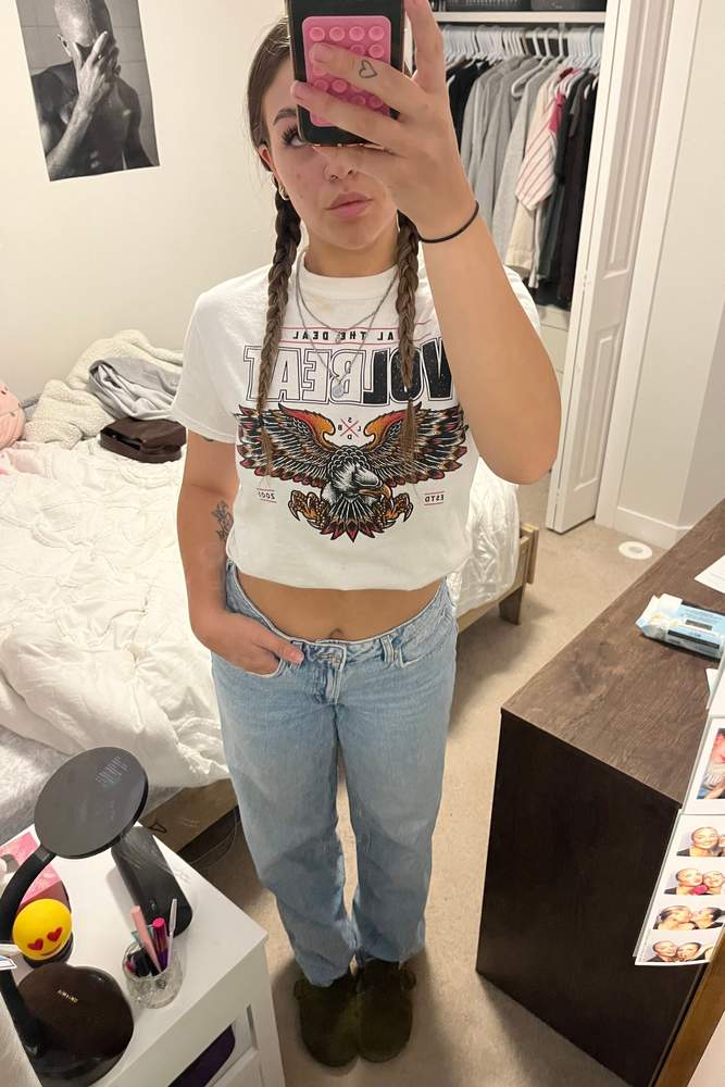 Shaebae's fit featuring Garage, Birkenstock | basic, cute, casual, comfy, trendy, jeans