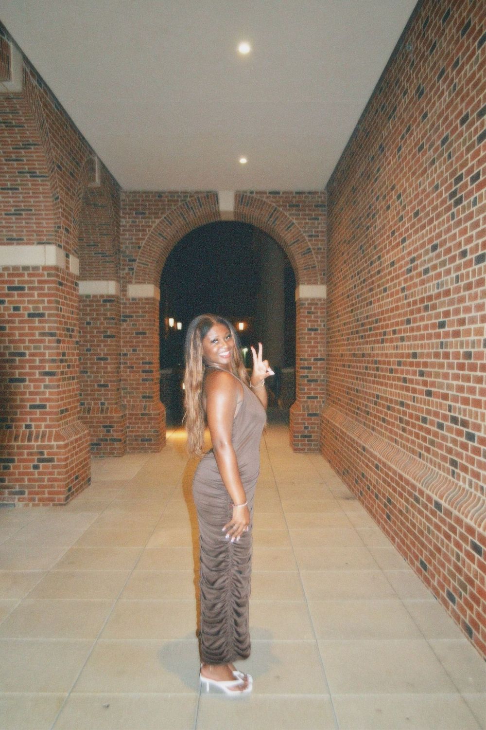 Post featuring The Deep plunge ruched maxi- Brown