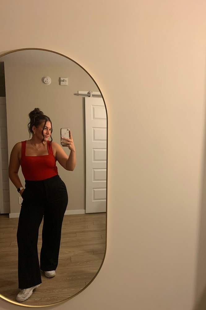 Thebrittanyb's fit featuring Dynamite, Fila, Apple | streetwear, relaxed, cute, trendy, businesscasual, classic, feminine, preppy, workout, running
