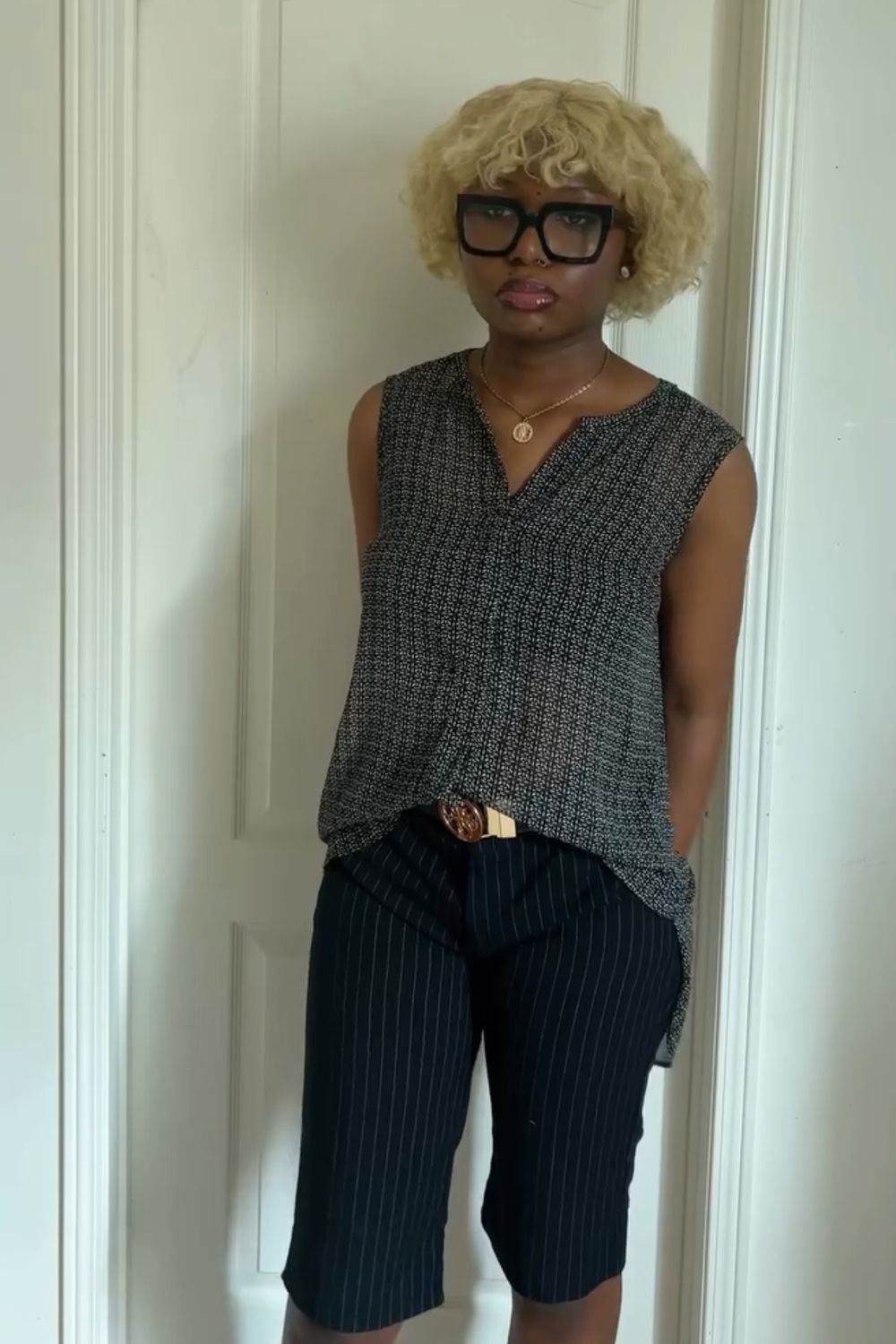 Post featuring Y2K Pinstripe Shorts (XS)