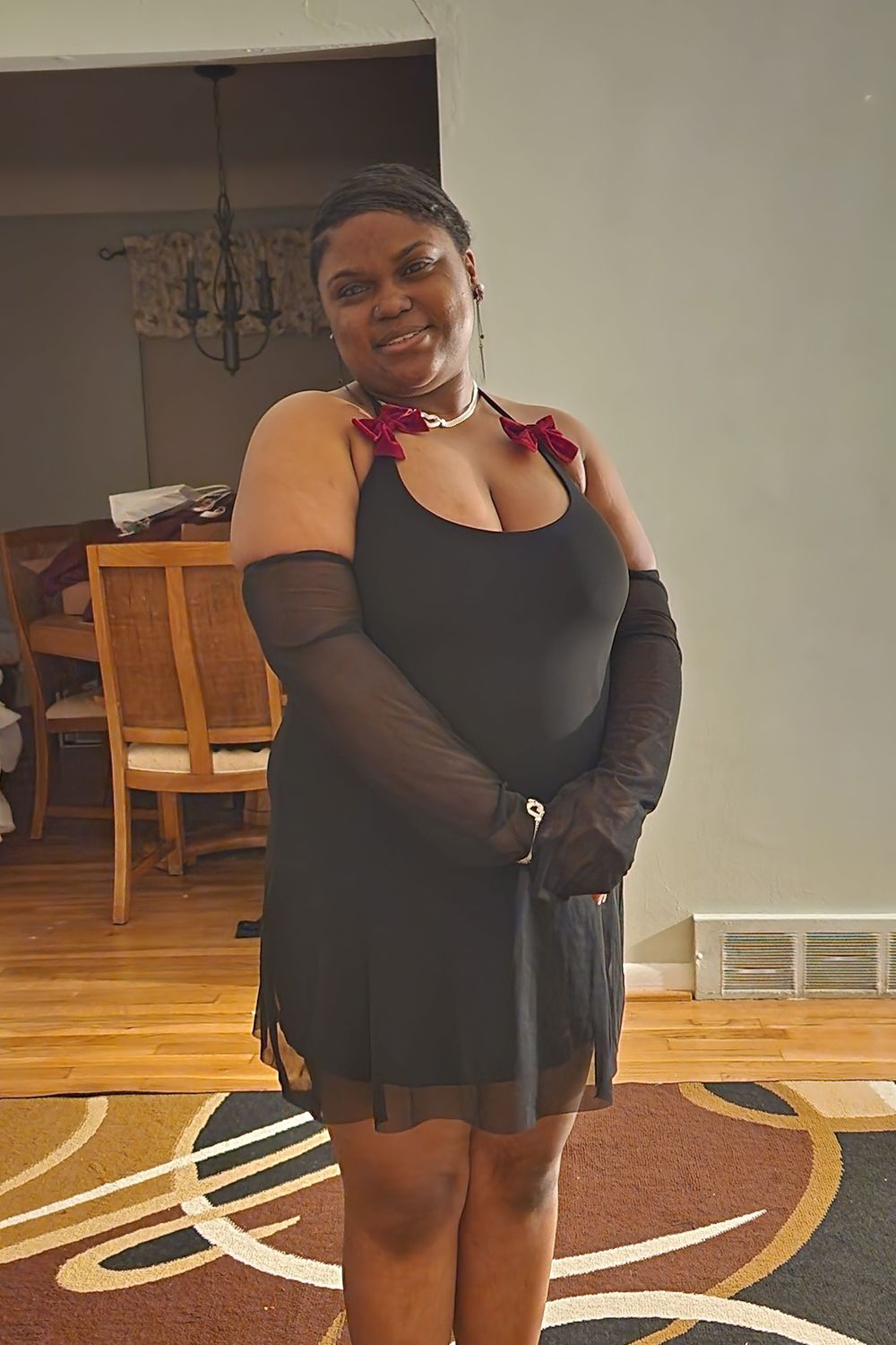 Post featuring Ginny Black Mesh Mini Dress