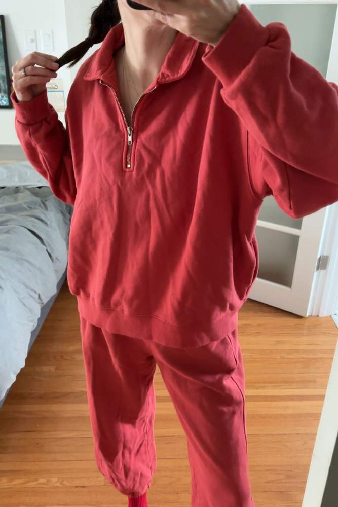 darja's review for French Terry Balloon Pants - Coral Red
