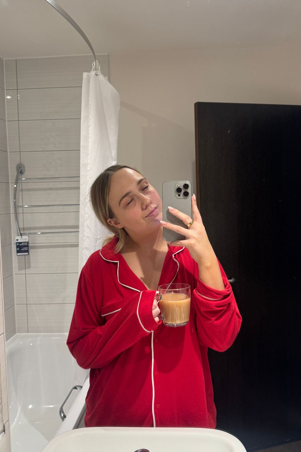 Post featuring Loungeable Red Soft Jersey Ribbed Button Through Long Chocolate Pyjamas