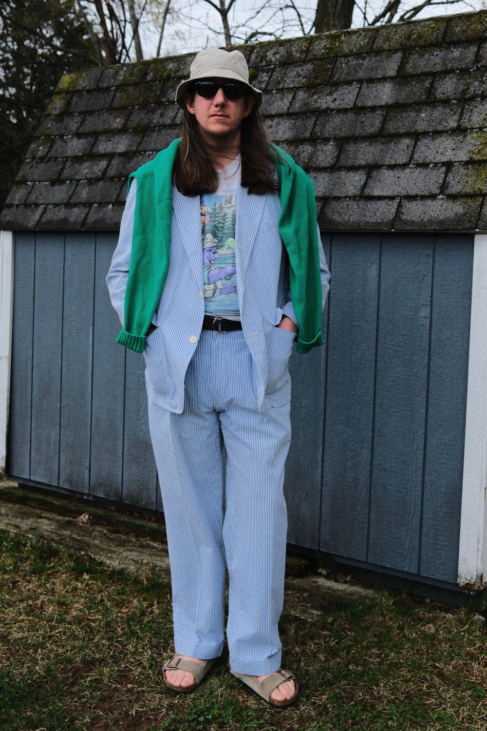 LeisurelyLoafing's post featuring Brooks Brothers, Liquid Blue, Birkenstock. Feeling summer, beach, relaxed, spring, casual, ootd, classic, preppy