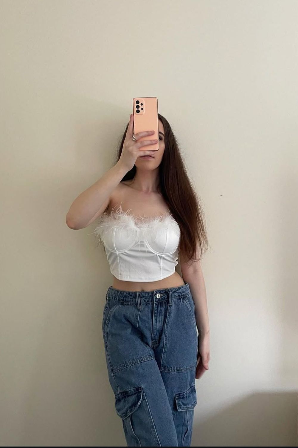 Post featuring 1pc Fuzzy Trim Bustier Crop Tube Top