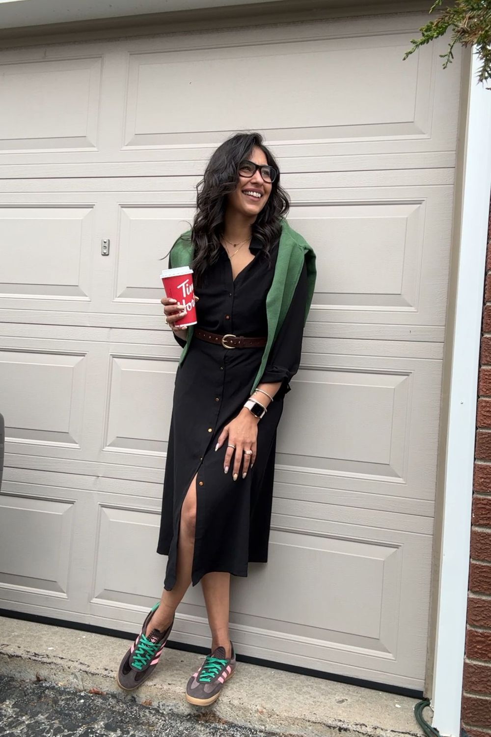 Post featuring Contrast Piping Midi Sweater Dress