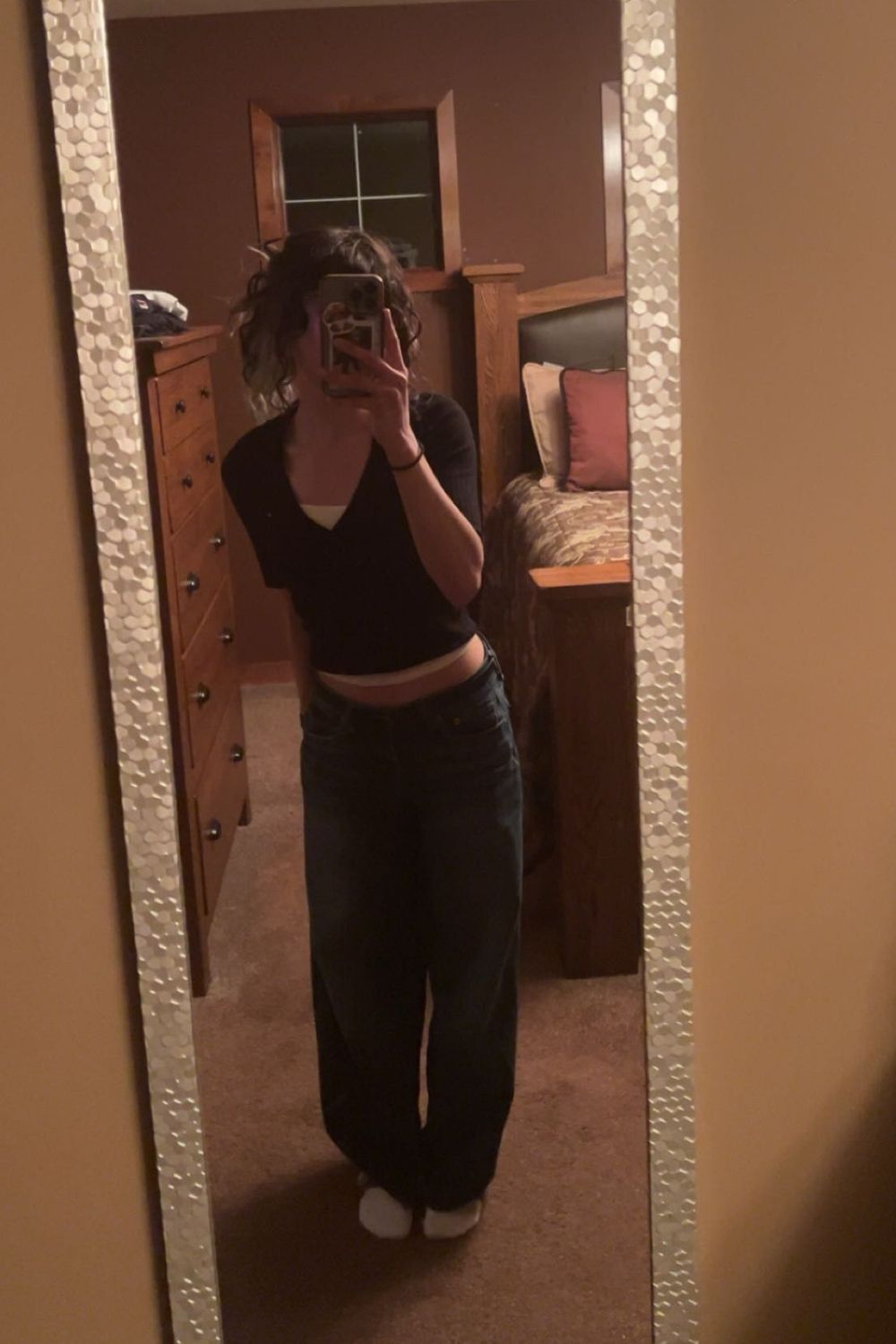 Post featuring AE Dreamy Drape Stretch Low-Rise Baggy Wide-Leg Jean Women's Americana 20 Regular