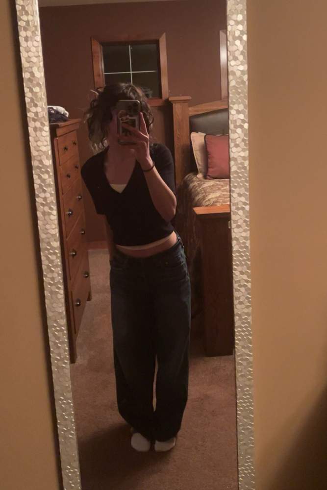 izziecot's review for AE Dreamy Drape Stretch Low-Rise Baggy Wide-Leg Jean Women's Americana 20 Regular