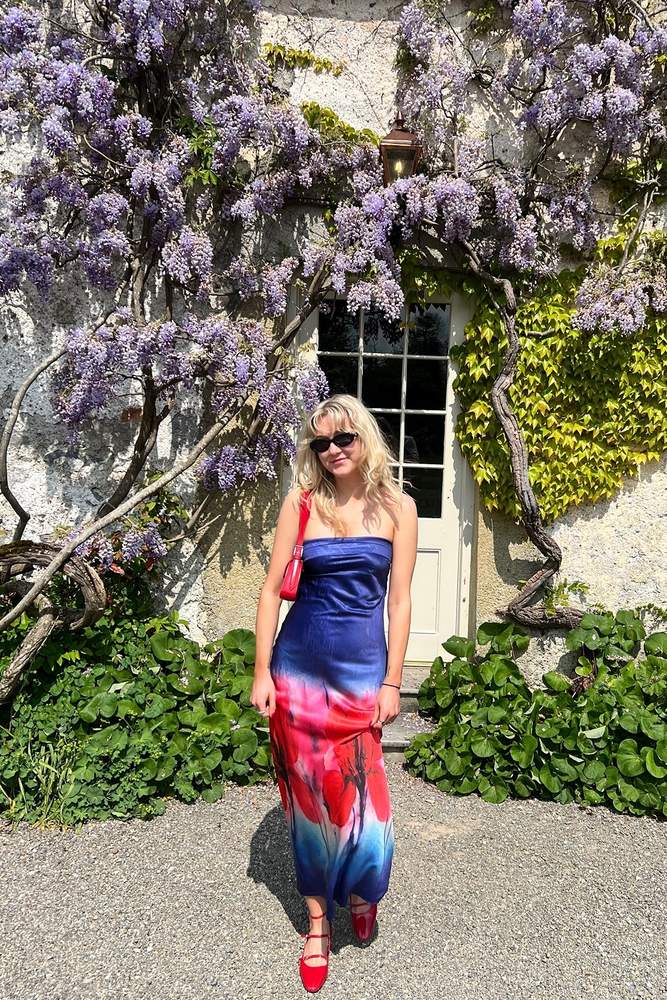 reesey's review for Fabulous Girl Strapless Satin Maxi Dress Blue