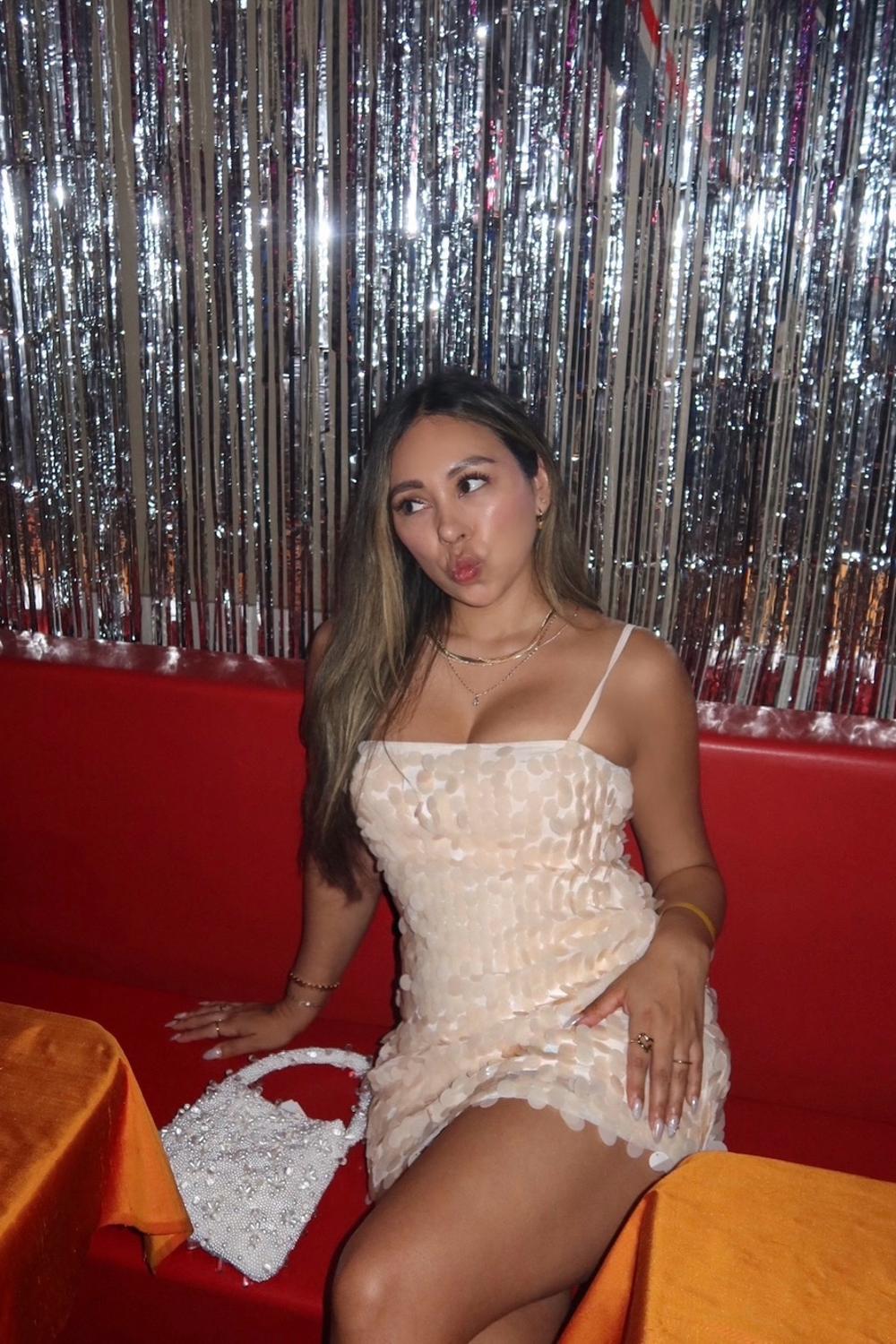 Post featuring Feelin' 22 Cream Sequin Mini Dress