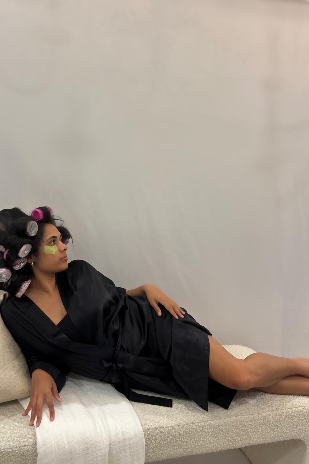 Post featuring Organic Silk Robe - Black