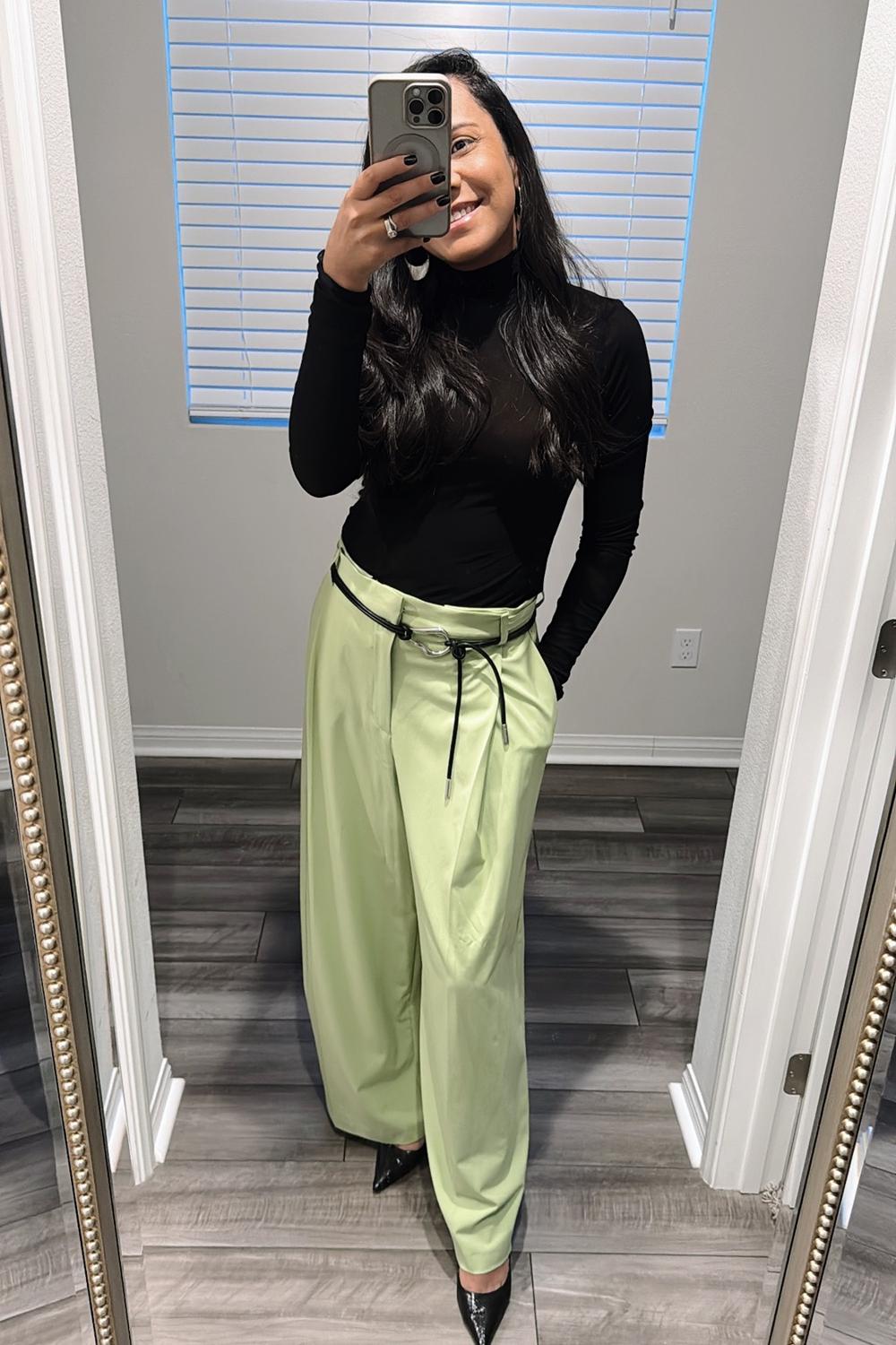 Post featuring Tie-up Loop Black Wrap Rope belt in soft leather