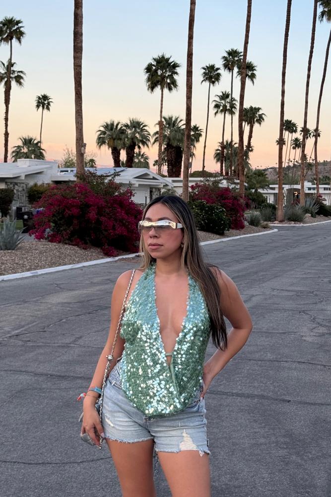 denisechavez's review for Rio Dreams Cowl Neck Halter Top - Green