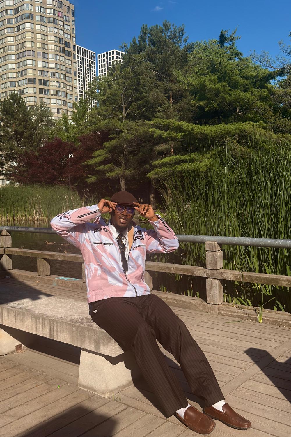 Post featuring Brown Pinstripe Stacked Bootcut Suit Pants