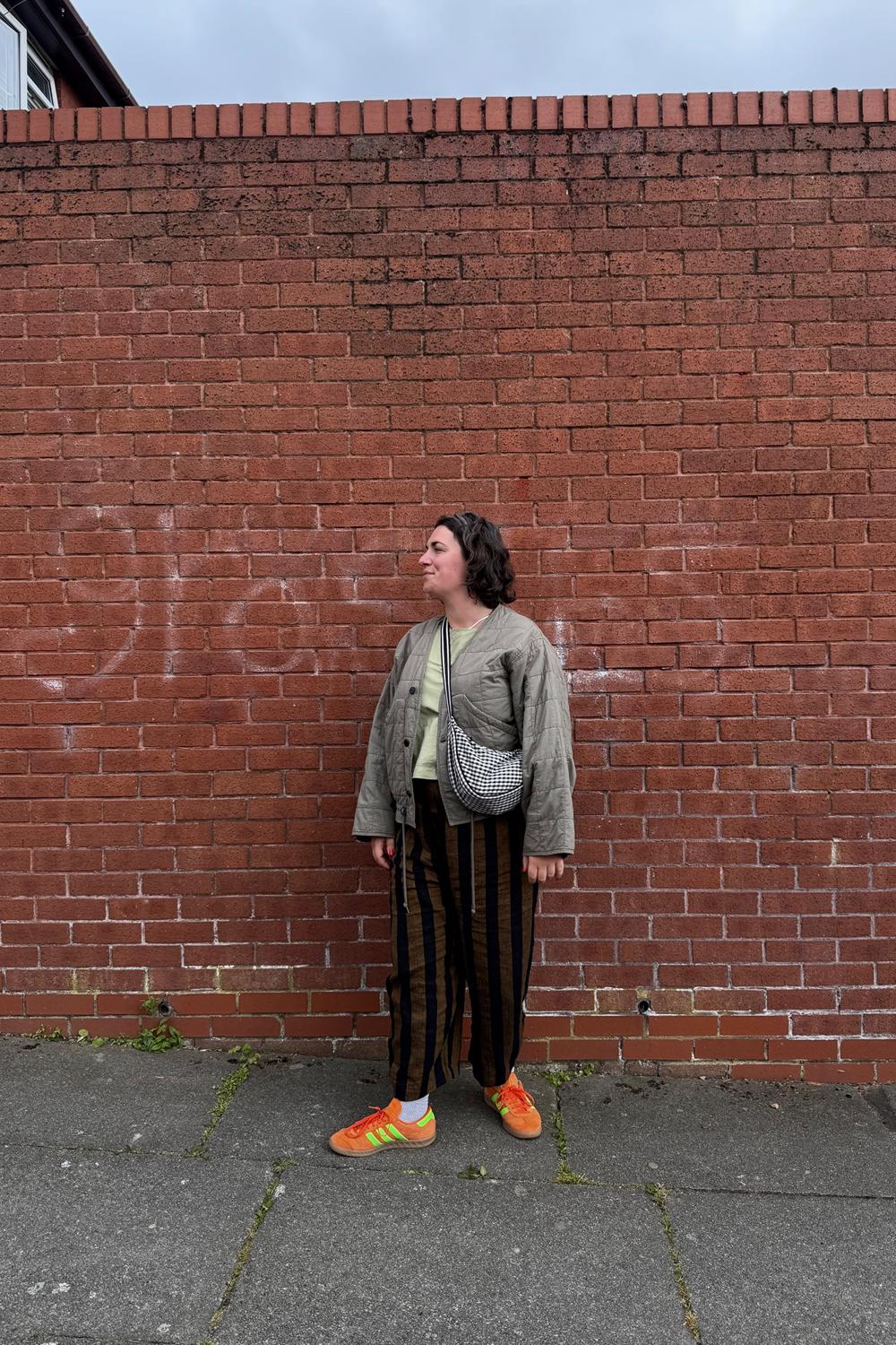 Post featuring Mabel Rust And Black Stripe Linen Trousers
