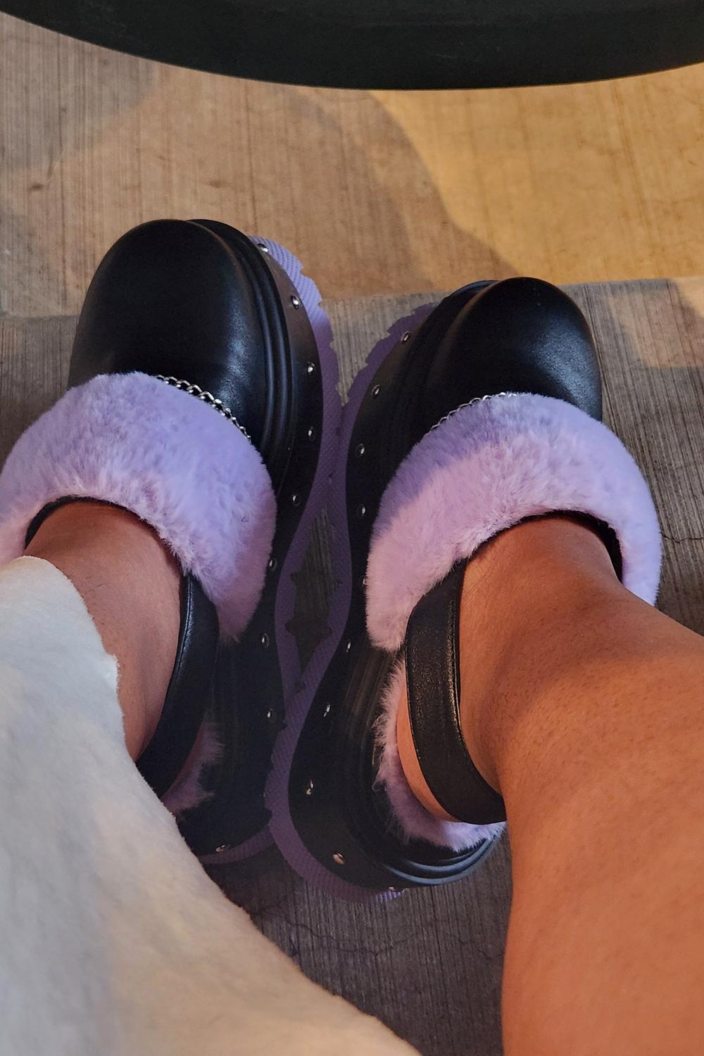Post featuring Purple Chibi Faux Fur Sandals