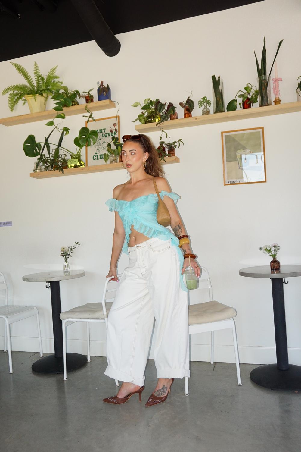 Post featuring Naylor Mid Rise Wide Leg Jeans Cream Tall